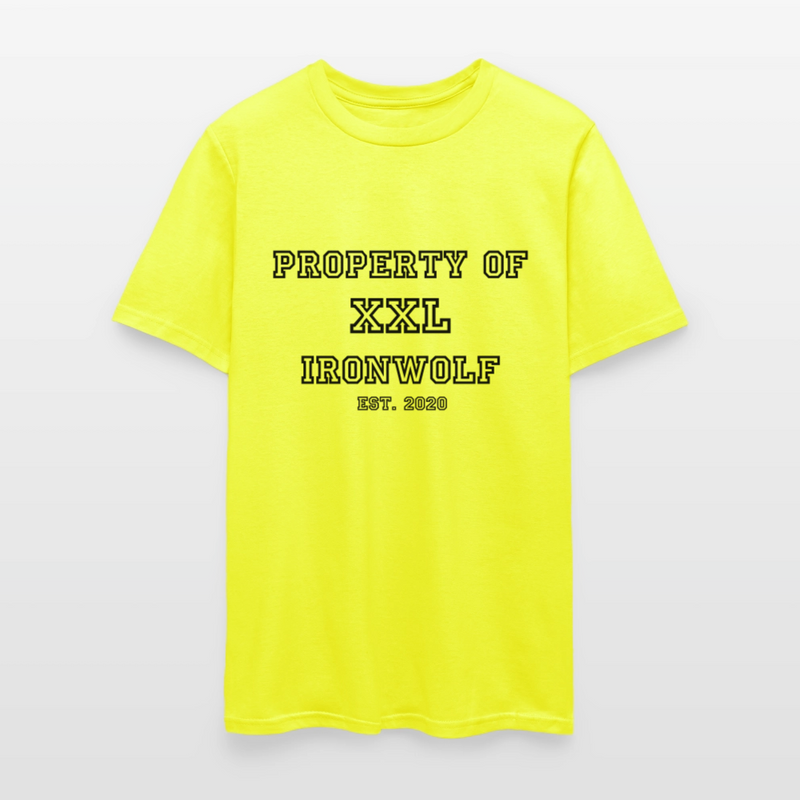 Load image into Gallery viewer, Old-School Property Of Ironwolf T - safety green
